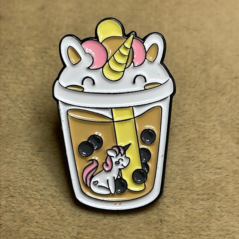 Unicorn Boba Tea Lapel Pin